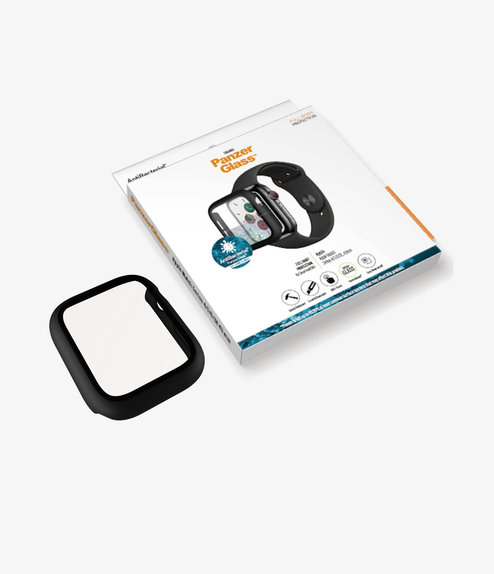 Vetro temperato Full Body AB per Apple Watch 4, 5, 6, SE (1st gen), SE (2nd gen) 40mm, Black, PanzerGlass