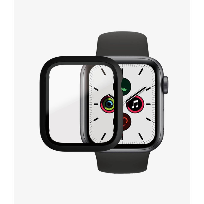 Vetro temperato Full Body AB per Apple Watch 4, 5, 6, SE (1st gen), SE (2nd gen) 40mm, Black, PanzerGlass