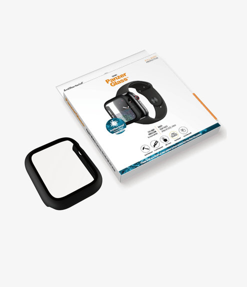 Vetro temperato Full Body AB per Apple Watch 4, 5, 6, SE (1st gen), SE (2nd gen) 44mm, Black, PanzerGlass