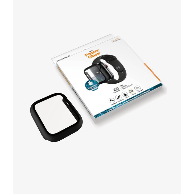 Vetro temperato Full Body AB per Apple Watch 4, 5, 6, SE (1st gen), SE (2nd gen) 44mm, Black, PanzerGlass