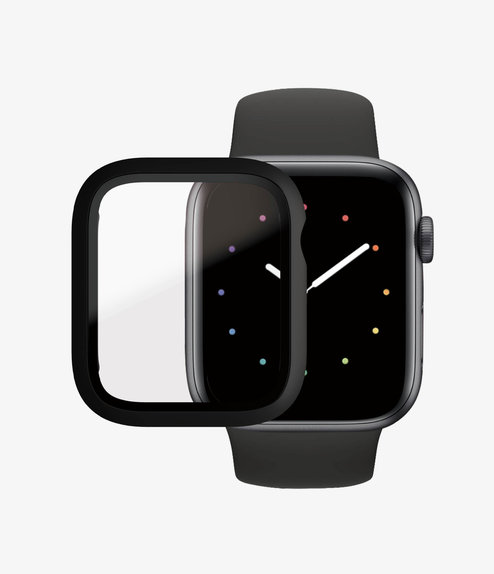 Vetro temperato Full Body AB per Apple Watch 4, 5, 6, SE (1st gen), SE (2nd gen) 44mm, Black, PanzerGlass
