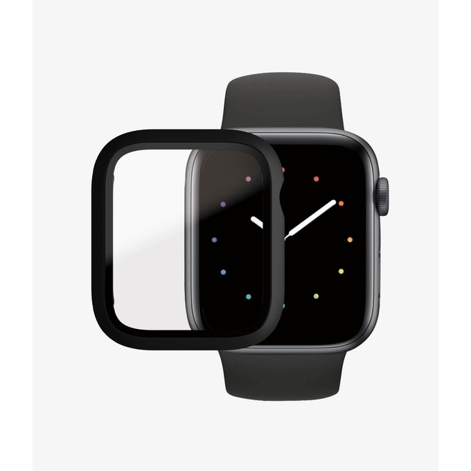 Vetro temperato Full Body AB per Apple Watch 4, 5, 6, SE (1st gen), SE (2nd gen) 44mm, Black, PanzerGlass