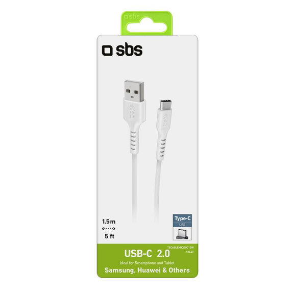 Cavo da USB-C a USB 1,5 m, White, SBS
