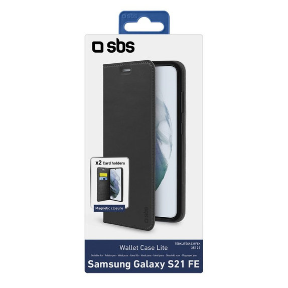 Custodia Book Wallet Lite per Samsung S21 FE, Black, SBS