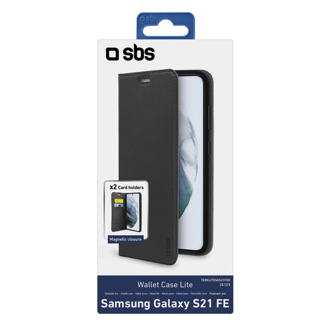 Custodia Book Wallet Lite per Samsung S21 FE, Black, SBS