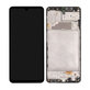 Schermo per Samsung A22 A225F, Black, Vetro touch con cornice, GH82-25944A, GH82-26047A, Genuine Service Pack