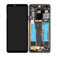 Schermo per Sony Xperia 10 III, Black, Vetro touch con cornice, A5034092A, Genuine Service Pack