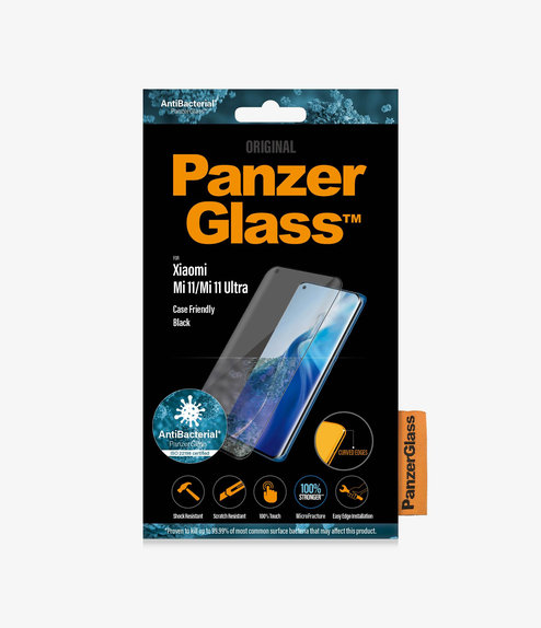 Vetro temperato Case Friendly AB per Xiaomi Mi 11, Mi 11 Ultra, Black, PanzerGlass