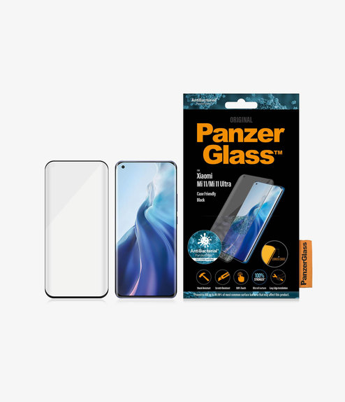 Vetro temperato Case Friendly AB per Xiaomi Mi 11, Mi 11 Ultra, Black, PanzerGlass