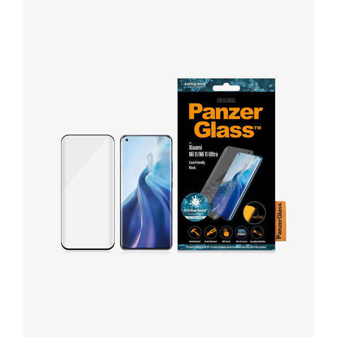 Vetro temperato Case Friendly AB per Xiaomi Mi 11, Mi 11 Ultra, Black, PanzerGlass