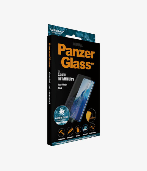 Vetro temperato Case Friendly AB per Xiaomi Mi 11, Mi 11 Ultra, Black, PanzerGlass