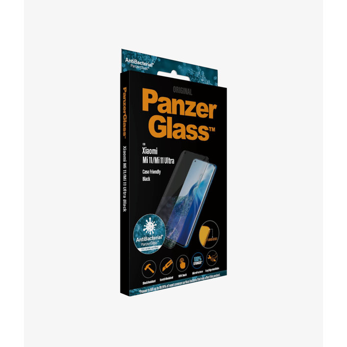 Vetro temperato Case Friendly AB per Xiaomi Mi 11, Mi 11 Ultra, Black, PanzerGlass