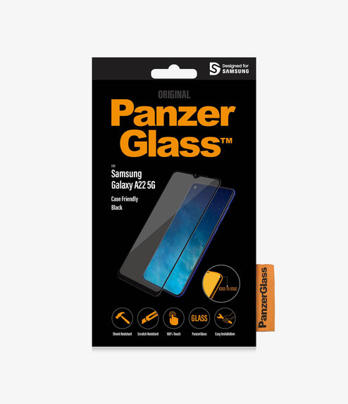 Vetro temperato Case Friendly per Samsung A22 5G, Black, PanzerGlass