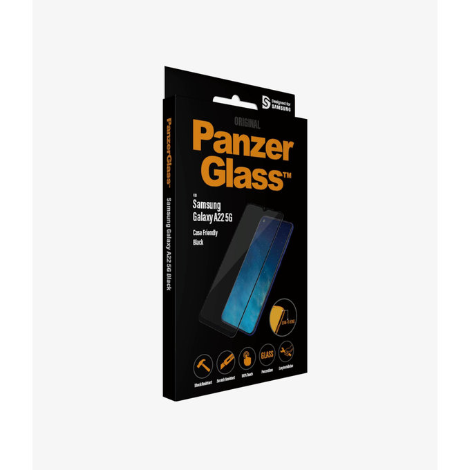 Vetro temperato Case Friendly per Samsung A22 5G, Black, PanzerGlass