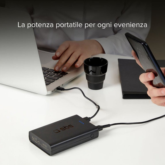 PowerBank 20 000mAh, 2x USB 2.1A, Black, SBS