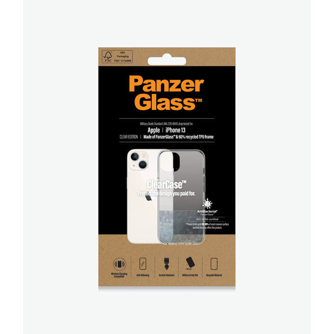 Custodia ClearCase AB per iPhone 13, Transparent, PanzerGlass