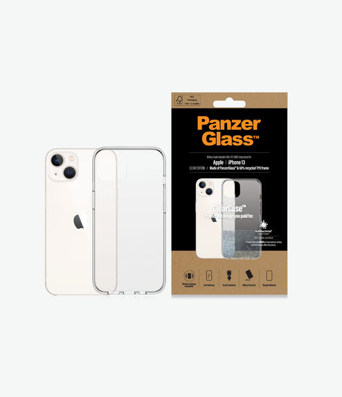 Custodia ClearCase AB per iPhone 13, Transparent, PanzerGlass