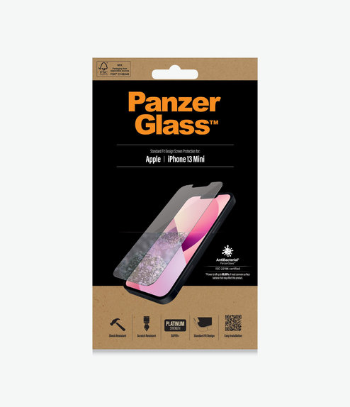 Vetro temperato Steard Fit AB per iPhone 13 mini, Transparent, PanzerGlass