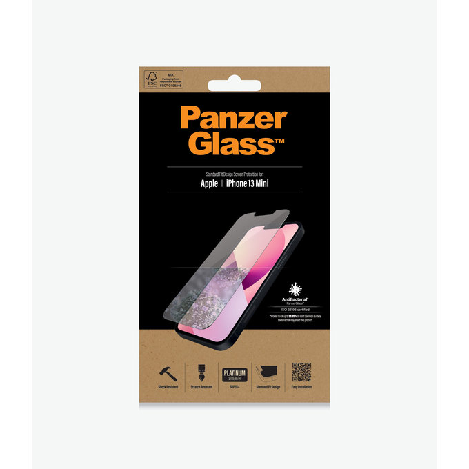 Vetro temperato Steard Fit AB per iPhone 13 mini, Transparent, PanzerGlass