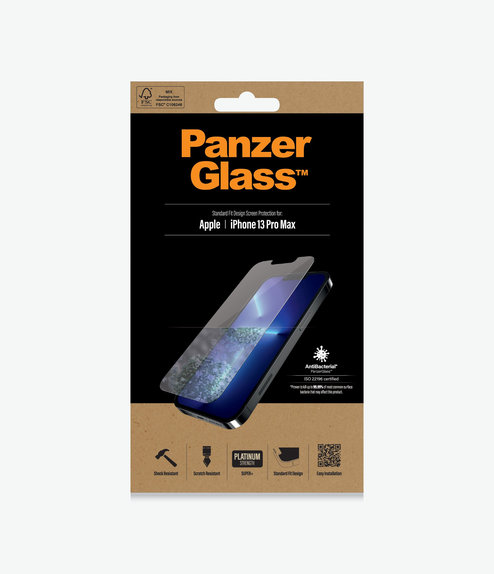 Vetro temperato Steard Fit AB per iPhone 13 Pro Max, 14 Plus, Transparent, PanzerGlass