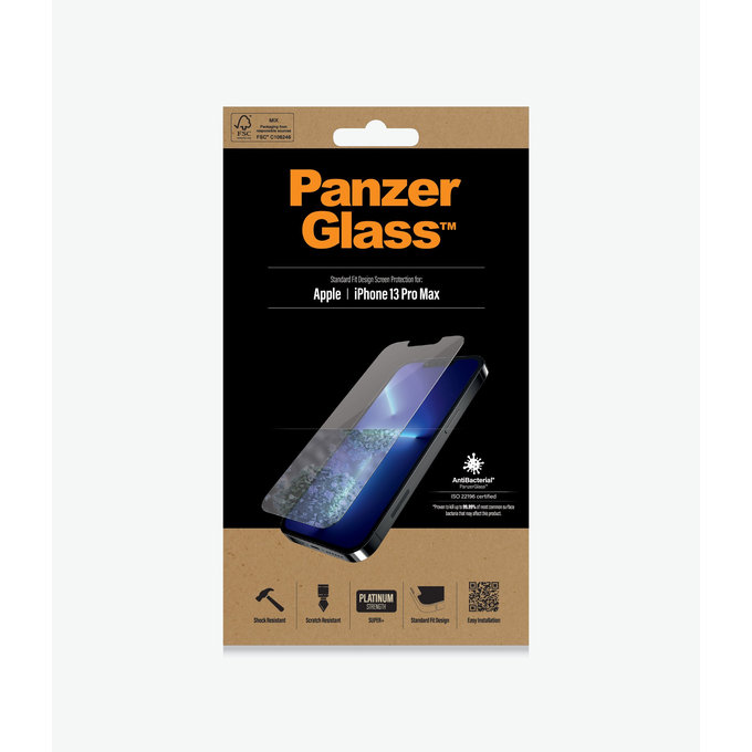 Vetro temperato Steard Fit AB per iPhone 13 Pro Max, 14 Plus, Transparent, PanzerGlass