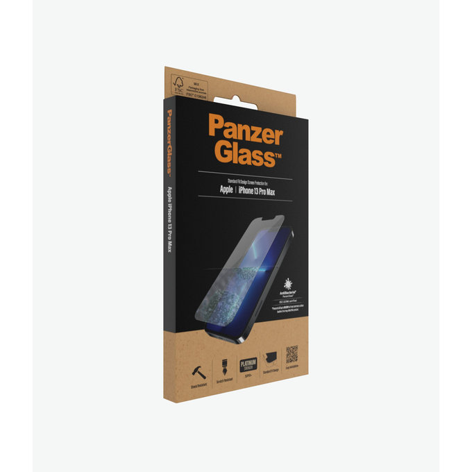 Vetro temperato Steard Fit AB per iPhone 13 Pro Max, 14 Plus, Transparent, PanzerGlass