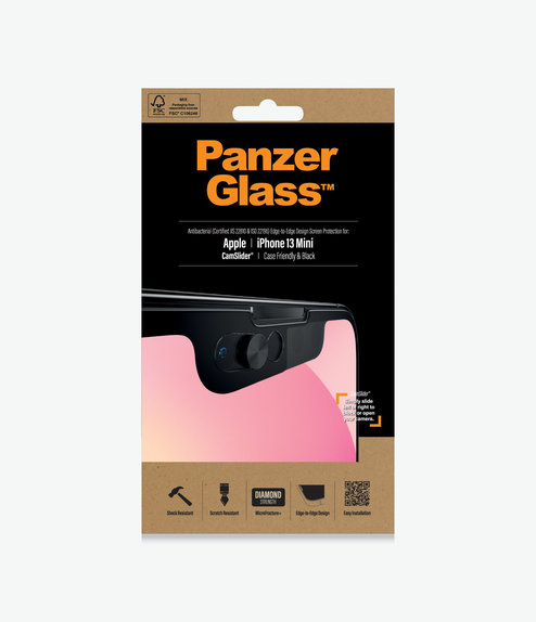 Vetro temperato Case Friendly CamSlider AB per iPhone 13 mini, Black, PanzerGlass