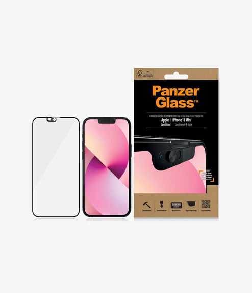 Vetro temperato Case Friendly CamSlider AB per iPhone 13 mini, Black, PanzerGlass