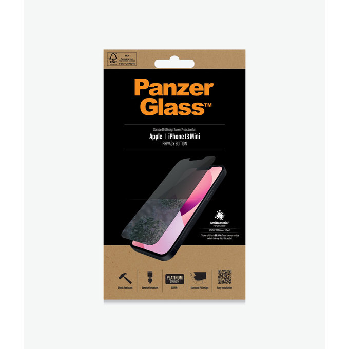 Vetro temperato Steard Fit Privacy AB per iPhone 13 mini, Transparent, PanzerGlass