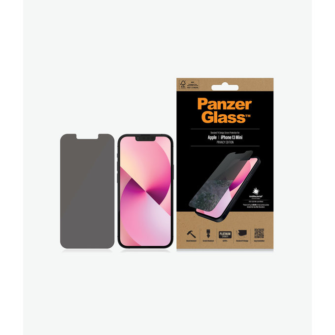 Vetro temperato Steard Fit Privacy AB per iPhone 13 mini, Transparent, PanzerGlass