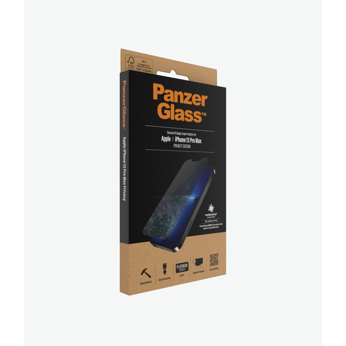 Vetro temperato Steard Fit Privacy AB per iPhone 13 Pro Max, 14 Plus, Transparent, PanzerGlass