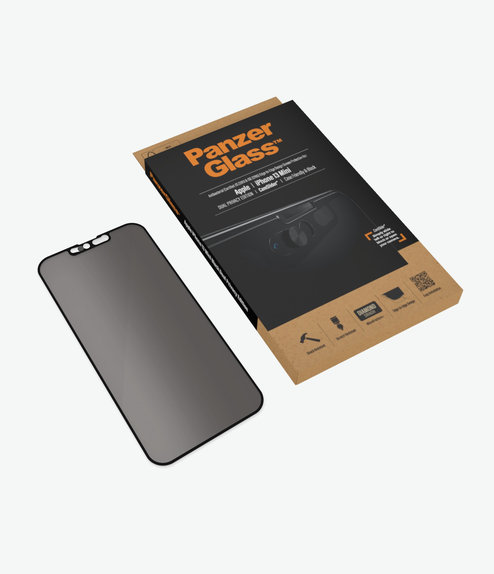 Vetro temperato Case Friendly Privacy CamSlider AB per iPhone 13 mini, Black, PanzerGlass