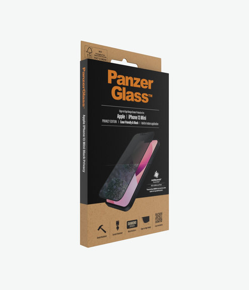 Vetro temperato Case Friendly Privacy AB per iPhone 13 mini, Black, PanzerGlass