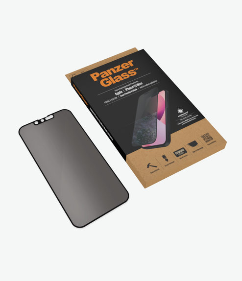 Vetro temperato Case Friendly Privacy AB per iPhone 13 mini, Black, PanzerGlass