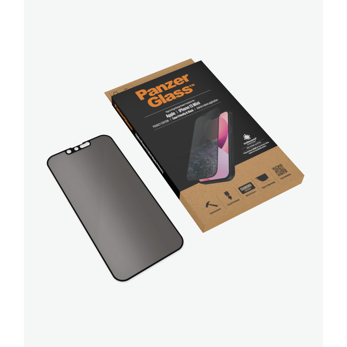 Vetro temperato Case Friendly Privacy AB per iPhone 13 mini, Black, PanzerGlass
