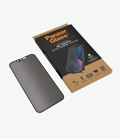 Vetro temperato Case Friendly Privacy AB per iPhone 13, 13 Pro, 14, 16e, Black, PanzerGlass