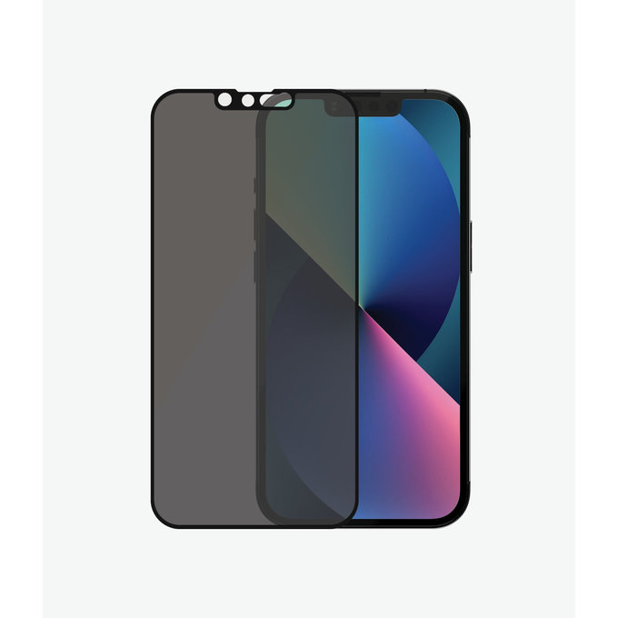 Vetro temperato Case Friendly Privacy AB per iPhone 13, 13 Pro, 14, 16e, Black, PanzerGlass