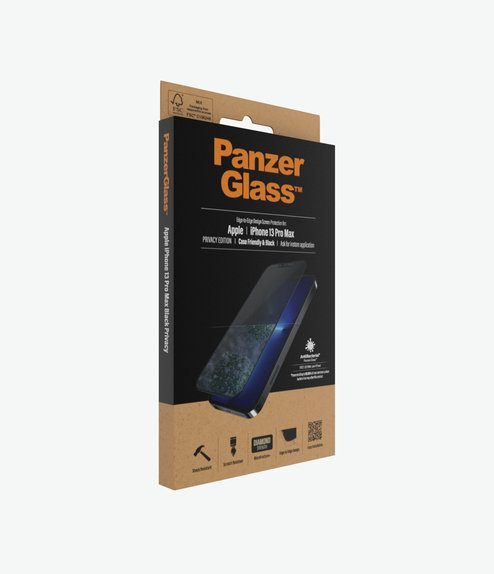 Vetro temperato Case Friendly Privacy AB per iPhone 13 Pro Max, 14 Plus, Black, PanzerGlass