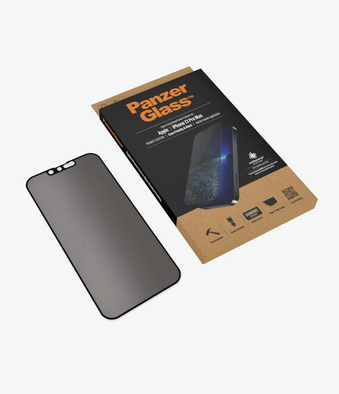 Vetro temperato Case Friendly Privacy AB per iPhone 13 Pro Max, 14 Plus, Black, PanzerGlass