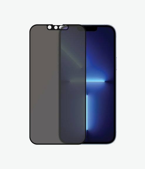 Vetro temperato Case Friendly Privacy AB per iPhone 13 Pro Max, 14 Plus, Black, PanzerGlass