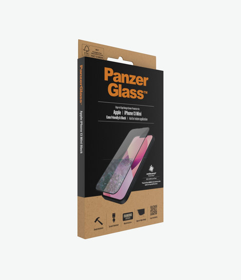 Vetro temperato Case Friendly AB per iPhone 13 mini, Black, PanzerGlass