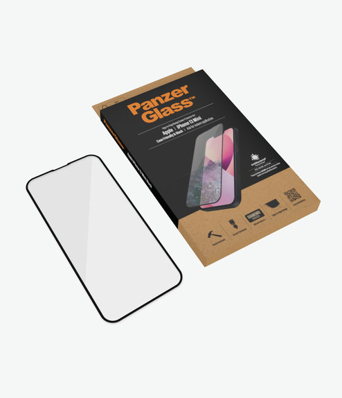 Vetro temperato Case Friendly AB per iPhone 13 mini, Black, PanzerGlass