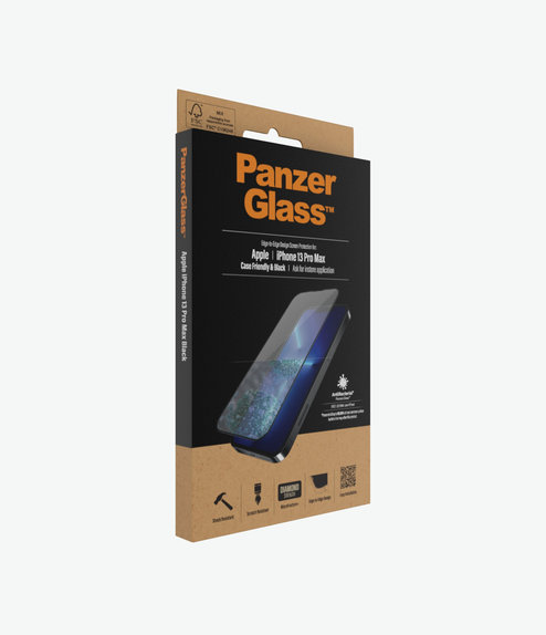 Vetro temperato Case Friendly AB per iPhone 13 Pro Max, 14 Plus, Black, PanzerGlass