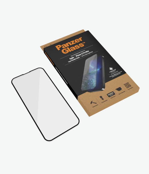 Vetro temperato Case Friendly AB per iPhone 13 Pro Max, 14 Plus, Black, PanzerGlass