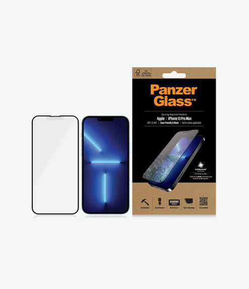 Vetro temperato Case Friendly Anti-Glare AB per iPhone 13 Pro Max, 14 Plus, Black, PanzerGlass