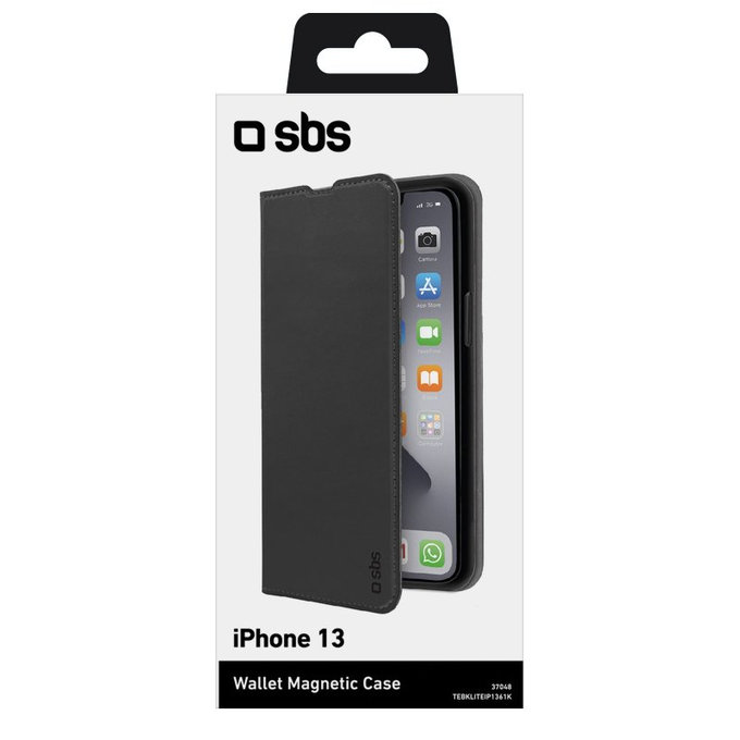Custodia Book Wallet Lite per iPhone 13, Black, SBS
