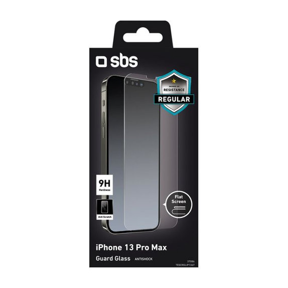 Vetro temperato per iPhone 13 Pro Max, 14 Plus, Transparent, SBS