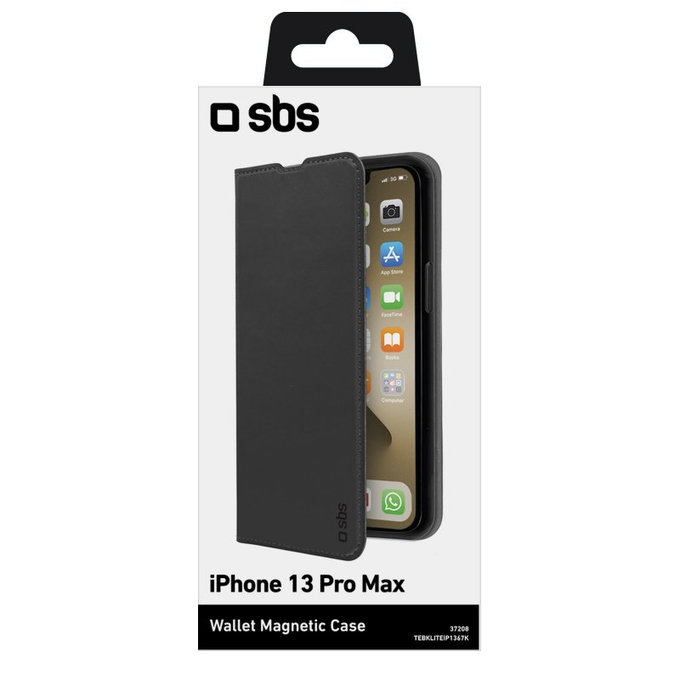 Custodia Book Wallet Lite per iPhone 13 Pro Max, Black, SBS