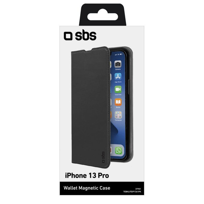 Custodia Book Wallet Lite per iPhone 13 Pro, Black, SBS