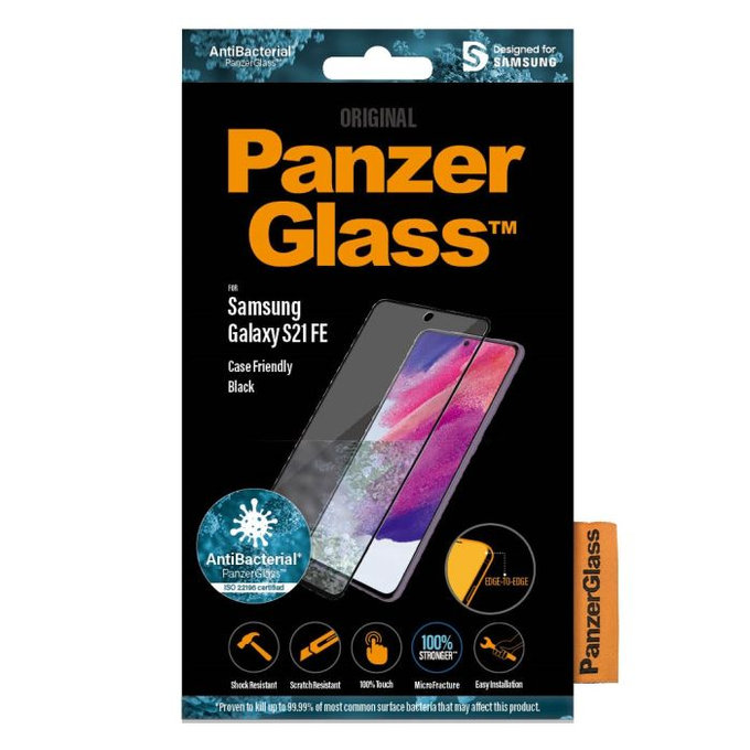 Vetro temperato Case Friendly AB per Samsung S21 FE, Black, PanzerGlass